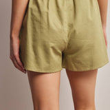 linen shorts, cotton shorts, pull-on drawstring shorts, flowy, breathable, hot summer day, stretchy, loose shorts, boho style, free people style, natural fibers, west of may, johnson city tennessee, boutiques in johnson city