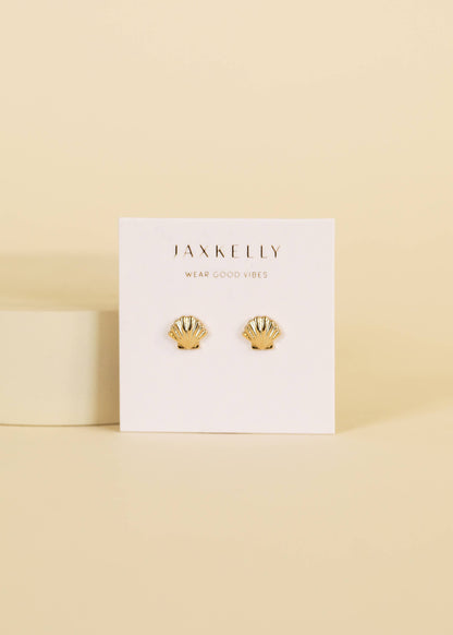 Shoreline Seashell Studs – Gold