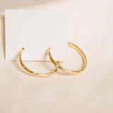 Inset Crystal Hoops — Gold