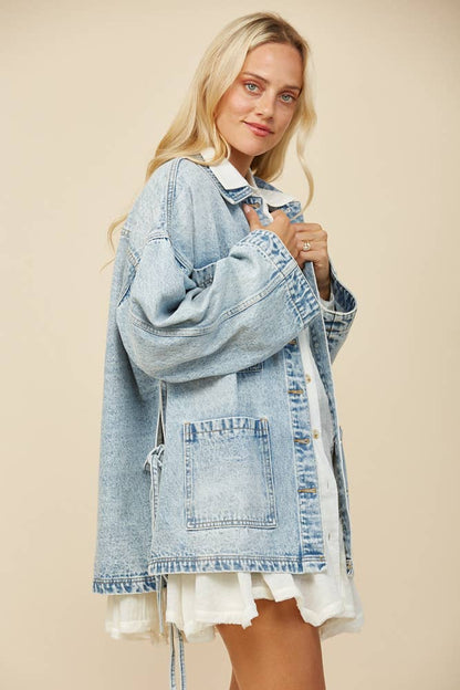 June Jacket – Oversized Side-Tie Denim