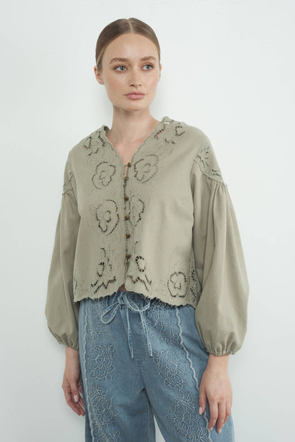 Olive Bloom Blouse