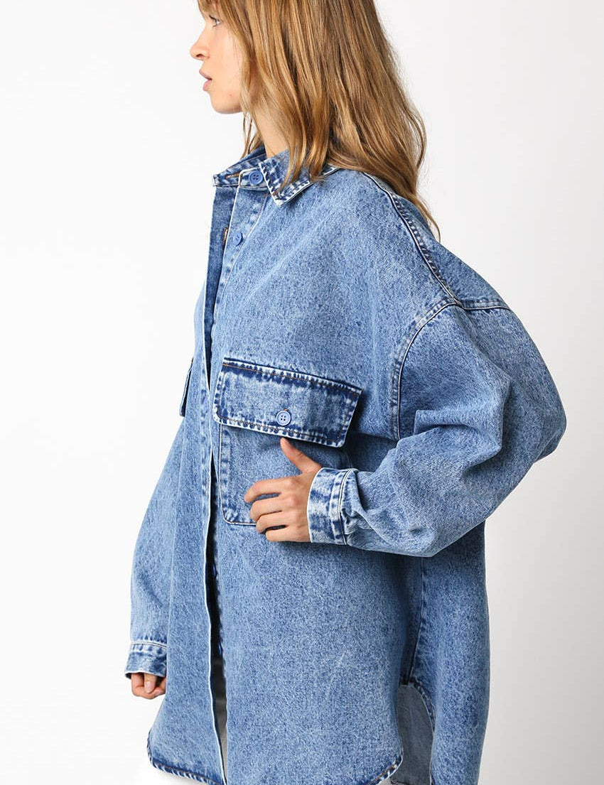 Finn Oversized Denim Button-Up