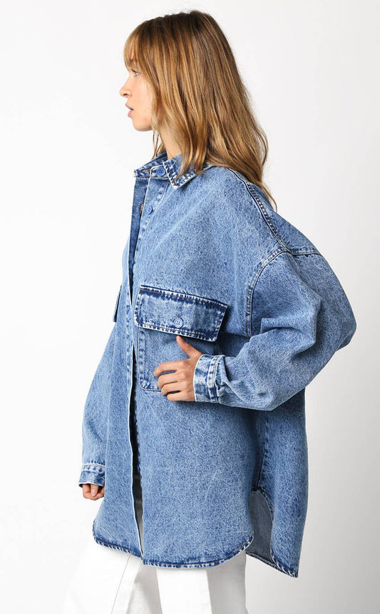 Finn Oversized Denim Button-Up