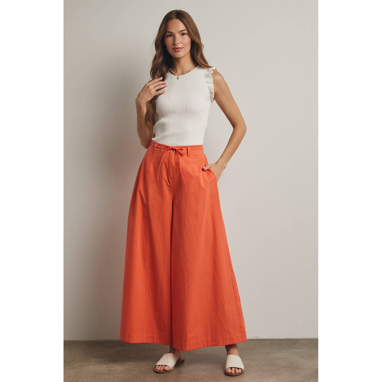 Louisa Wide-Leg Drawstring Pants