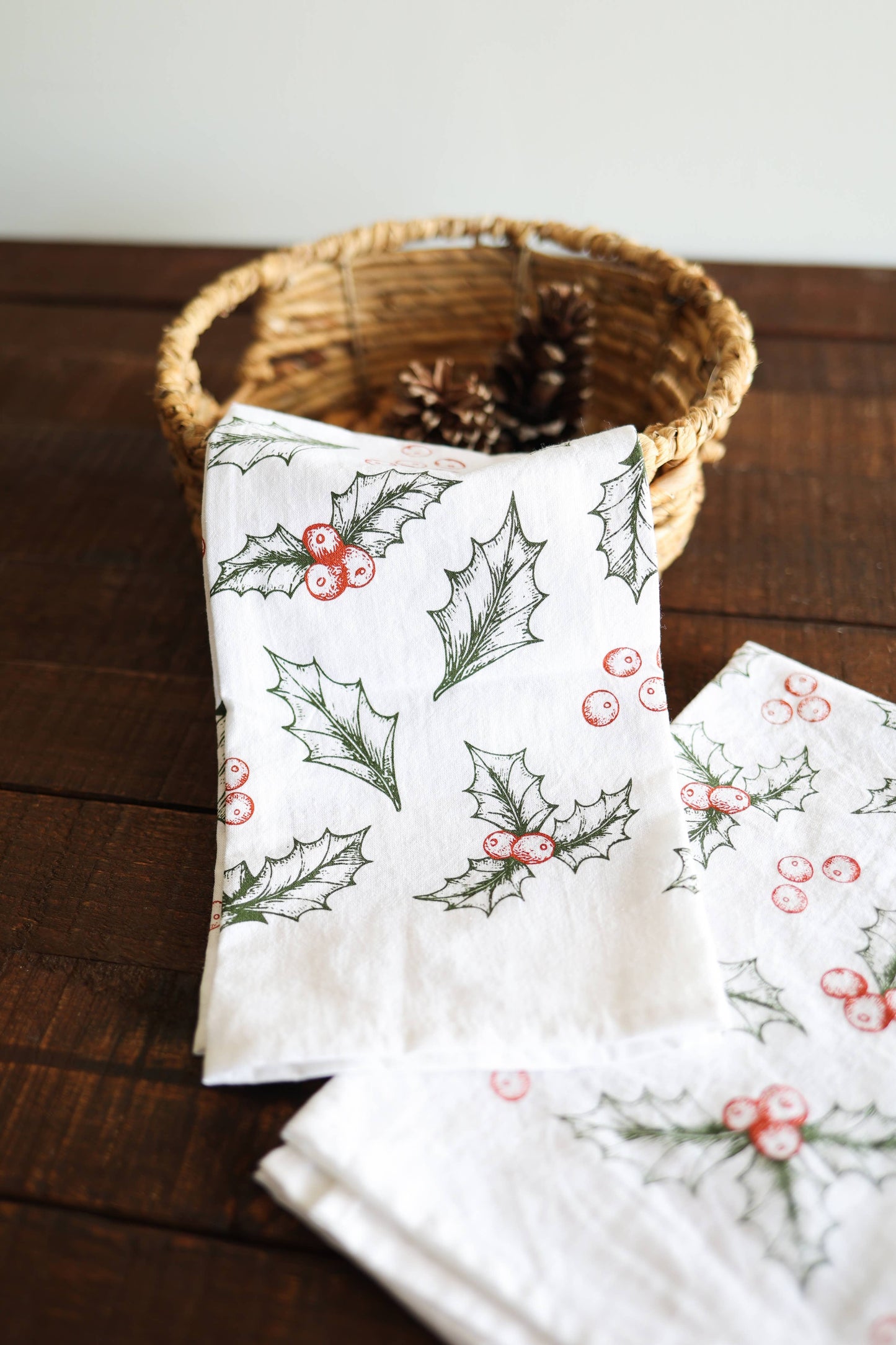 Botanical Holly Tea Towel