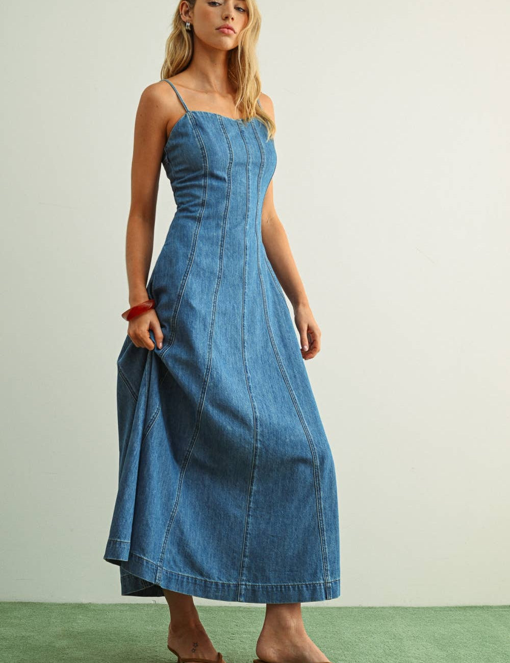 denim midi dress
a line denim dress
paneled denim dress
adjustable strap denim dress
lightweight denim dress
summer denim midi dress
cotton denim dress women
casual midi denim dress
denim dress with pockets
boutique denim dress
