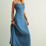 denim midi dress
a line denim dress
paneled denim dress
adjustable strap denim dress
lightweight denim dress
summer denim midi dress
cotton denim dress women
casual midi denim dress
denim dress with pockets
boutique denim dress
