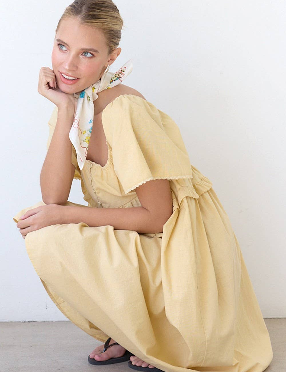 Daffodil Flowy Midi Dress