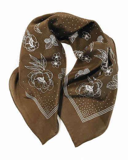 Flora West Printed Silk Bandana