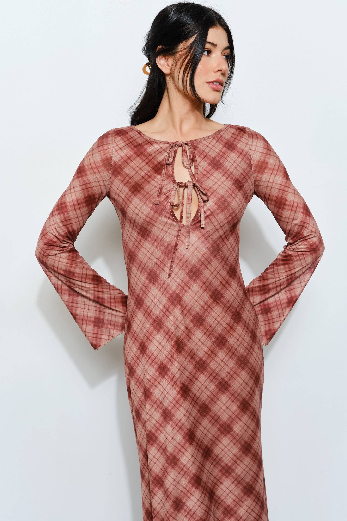 Redwood Plaid Maxi Dress