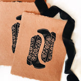 Cowboy Boots Floral Block Print | 8x10