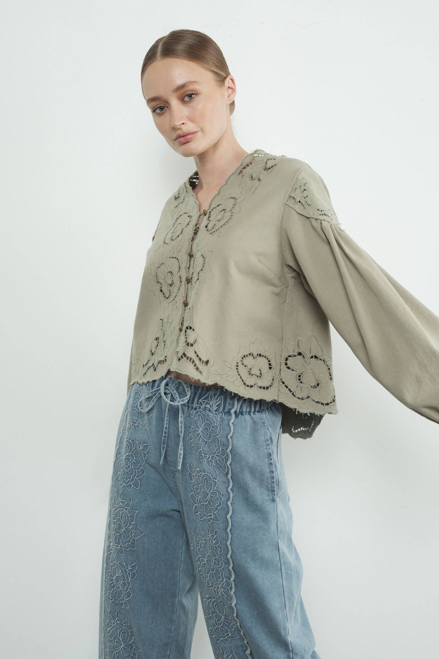 Olive Bloom Blouse