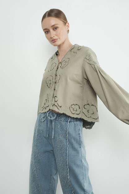 Olive Bloom Blouse
