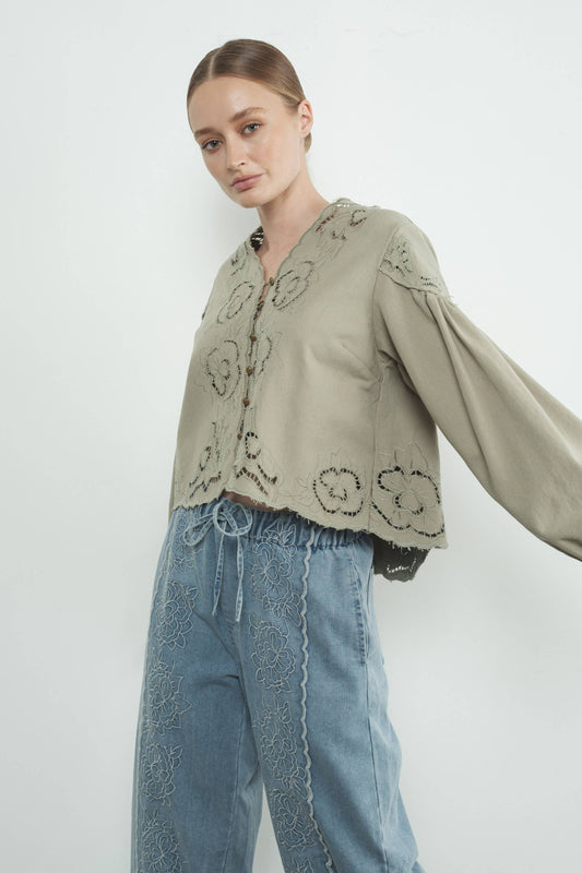 Olive Bloom Blouse