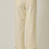 Eyelet Embroidered Straight Leg Jeans
