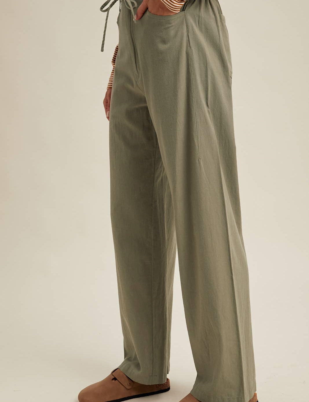Olive Woven Pants
