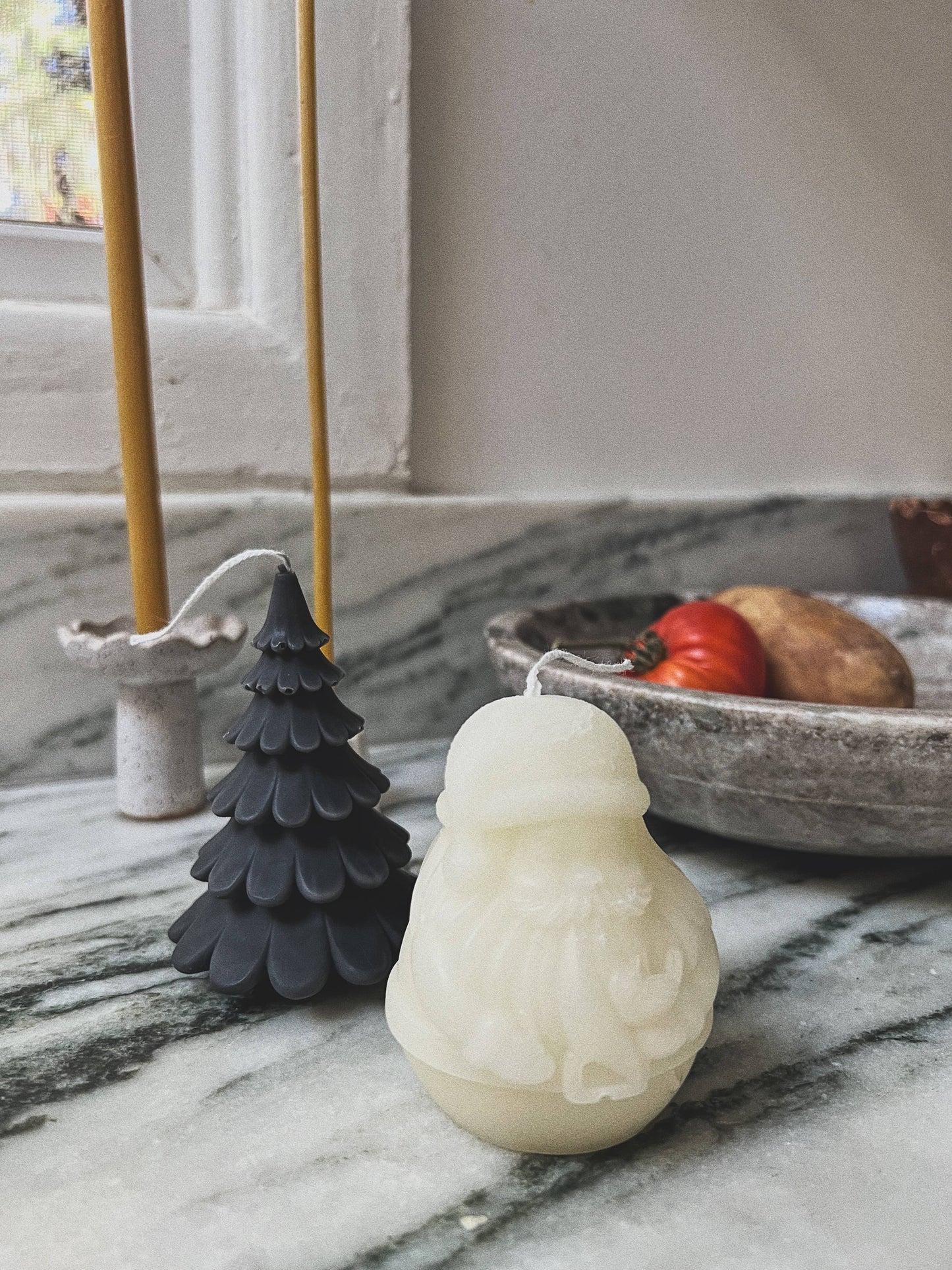 Scalloped Beeswax Tree Candle