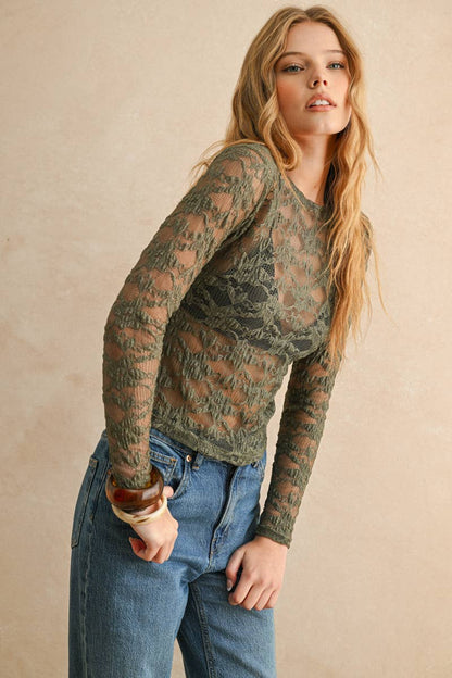 Moss Lace Top