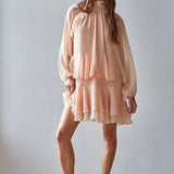 Peach Sorbet Ruffle Mini Dress