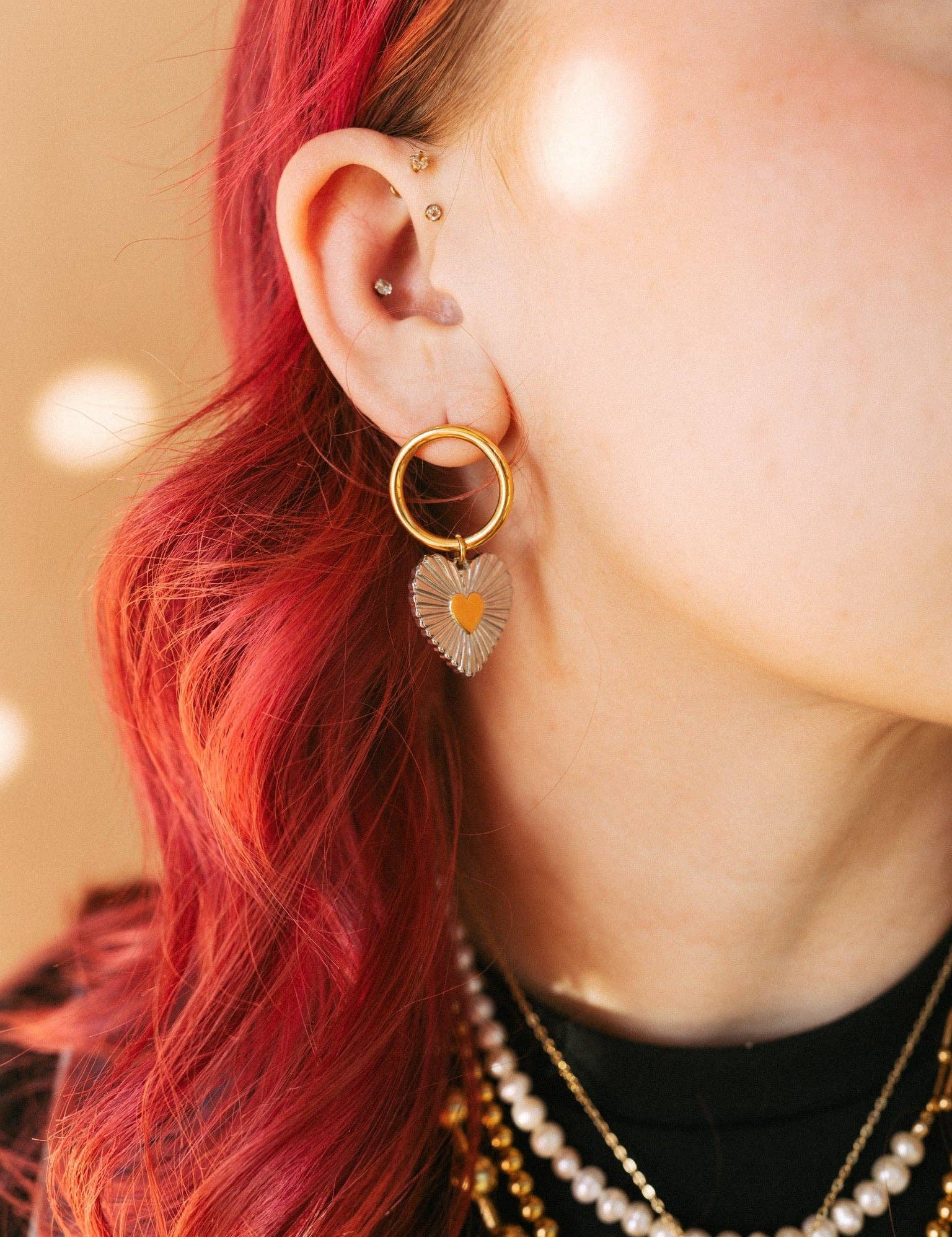 Sweetheart Mixed Metal Earrings