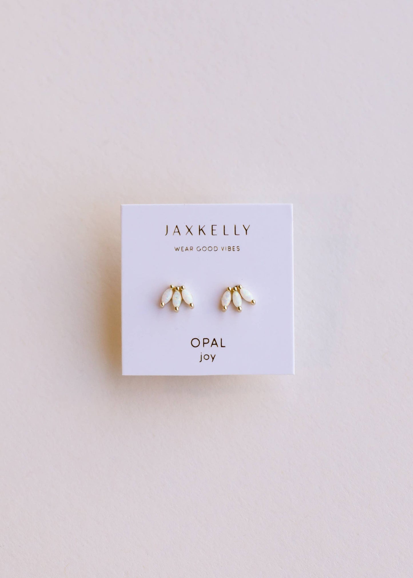 Luna Crown Studs – White Opal & Gold