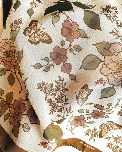 Flora West Printed Silk Bandana