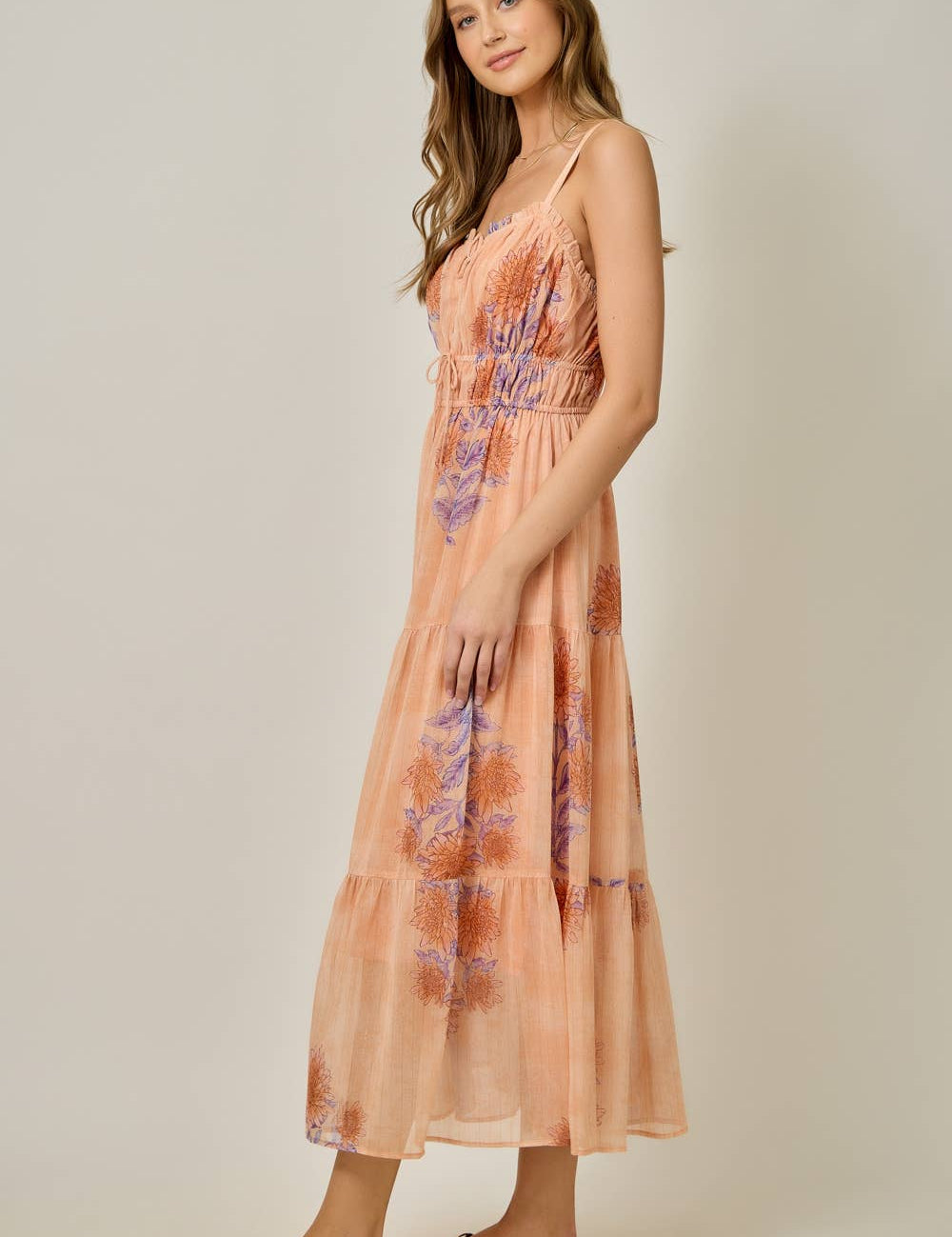 Peach Tree Midi Dress