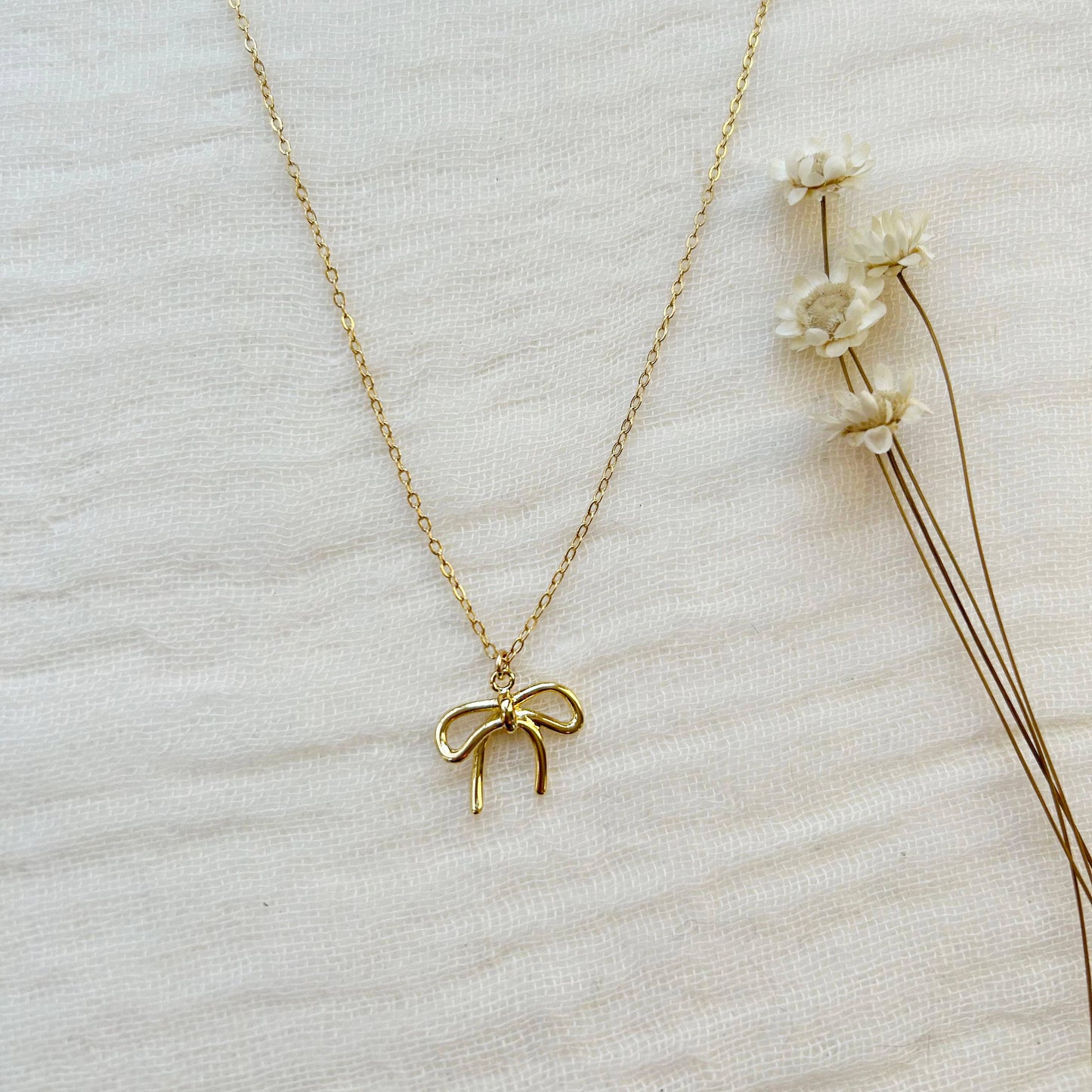 Gold Bow Necklace