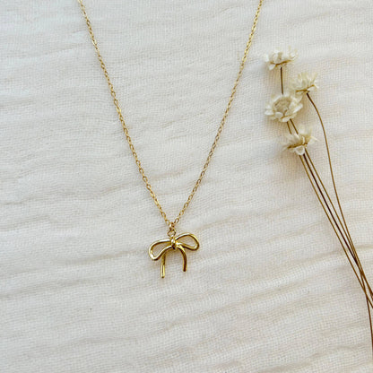 Gold Bow Necklace