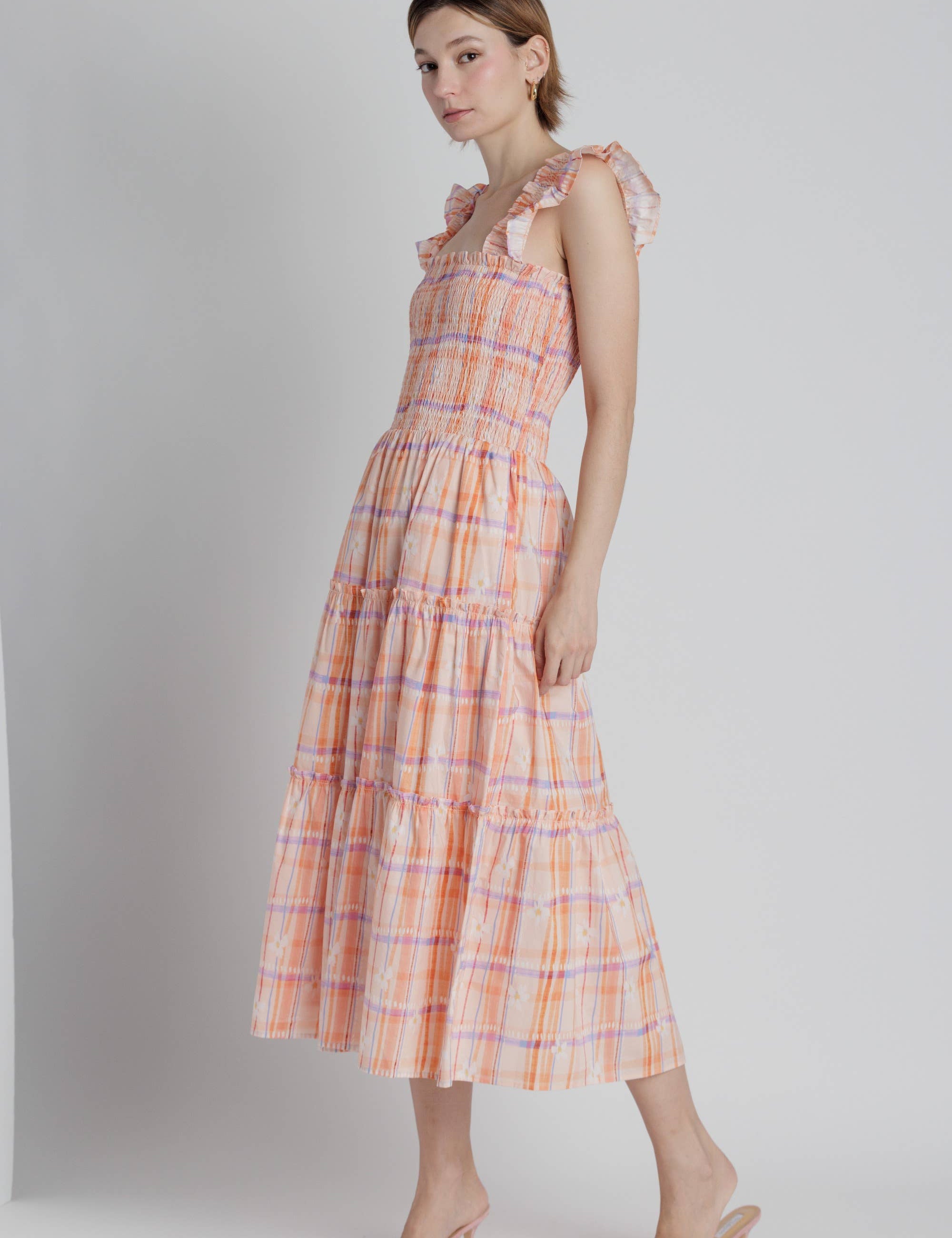 Daybreak Plaid Midi Dress