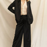 Midnight Satin Blazer