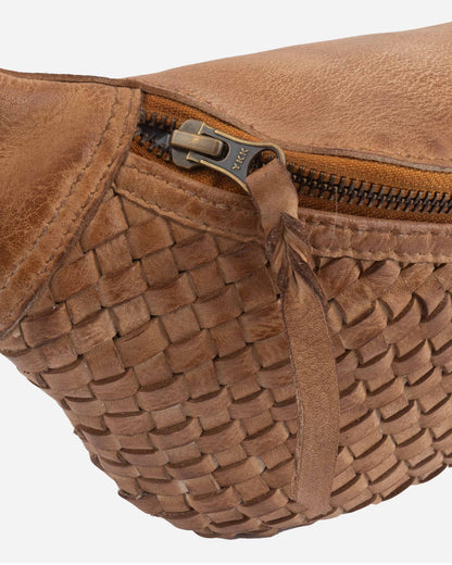 Hanna Woven Leather Belt Bag