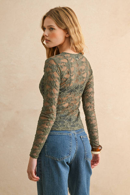 Moss Lace Top