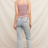 Square Neck Ribbed Built-In Bra Tank