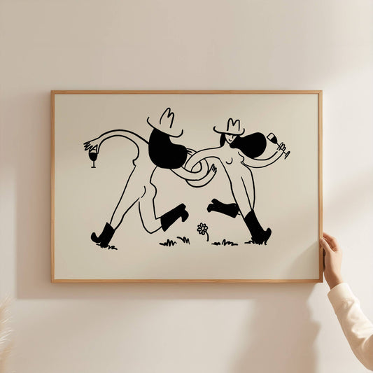 Frolicking Cowgirls Print | 5x7