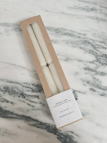Fluted Beeswax Taper Candles