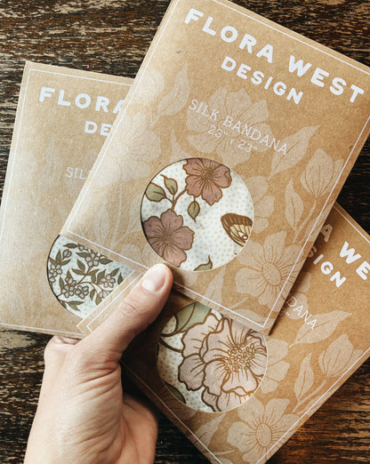 Flora West Printed Silk Bandana