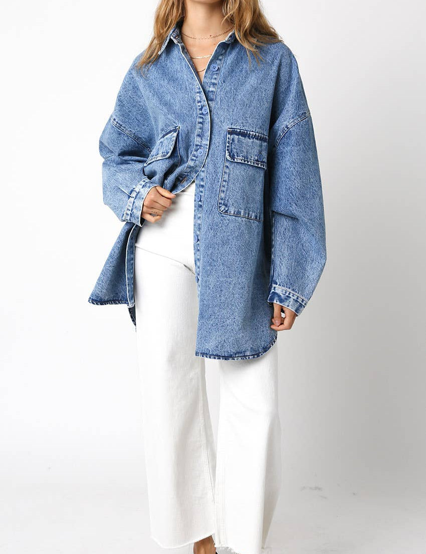 Finn Oversized Denim Button-Up