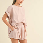 blush pink elastic waist shorts
matching set shorts
summer pull on shorts
shorts with pockets
relaxed fit shorts women
comfortable everyday shorts
mom friendly shorts
boutique summer shorts
west of may shorts