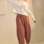 textured cropped utility pants, barrel leg pants, drawstring cotton pants, oversized pocket pants, relaxed fit cropped pants, women's fall pants, casual boutique bottoms, utility pants, west of may boutique