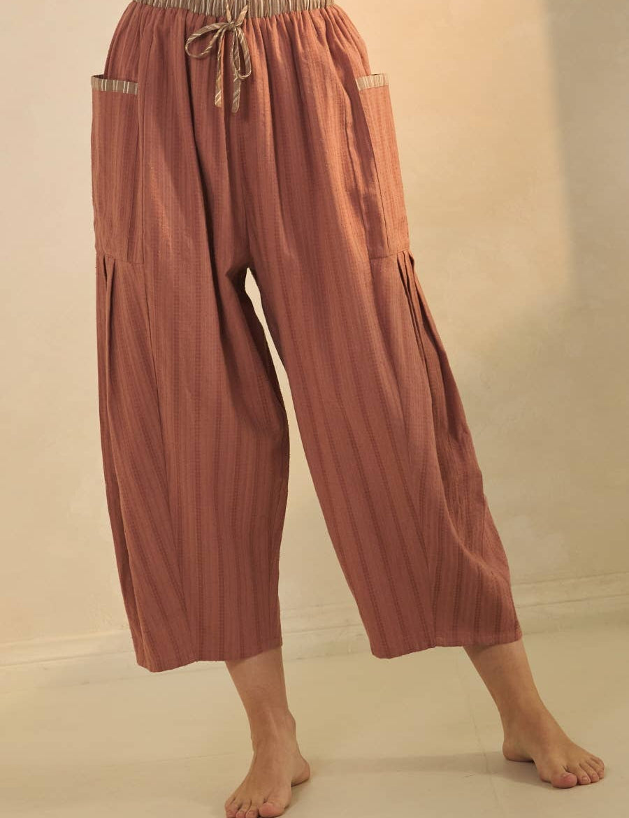 textured cropped utility pants, barrel leg pants, drawstring cotton pants, oversized pocket pants, relaxed fit cropped pants, women's fall pants, casual boutique bottoms, utility pants, west of may boutique