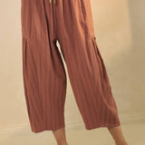 textured cropped utility pants, barrel leg pants, drawstring cotton pants, oversized pocket pants, relaxed fit cropped pants, women's fall pants, casual boutique bottoms, utility pants, west of may boutique