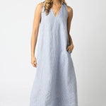 light blue linen maxi dress with v-neckline and side pockets
sleeveless 100% linen dress with relaxed a-line silhouette
coastal-inspired linen maxi dress in soft blue
lightweight linen summer dress with functional pockets
elevated casual linen dress for vacation and everyday wear
coastal grandma 
rich mom dress
high end linen dress
hamptons vacation dress
east coast vacation dress
flattering linen dress
flowy linen dress
linen dress for brunch
linen dress for baby shower
classy linen dress
old money linen 