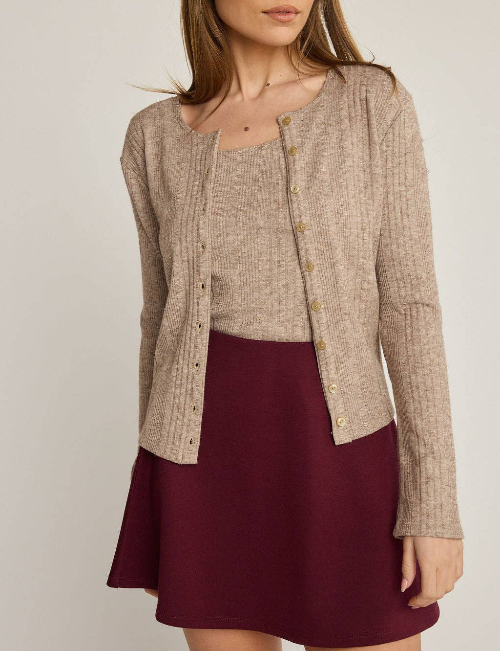 burgundy merlot a-line miniskirt
