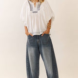 cuffed barrel jeans, striped cuff jeans, ankle length barrel jeans, relaxed fit denim, high rise barrel jeans, cuffed wide leg jeans, boutique denim, women's fall jeans, west of may boutique, free people dupe, boho aesthetic