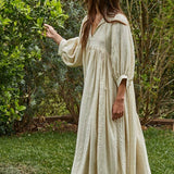 cream maxi dress, oversized maxi dress, boho maxi dress, long sleeve flowy dress, neutral fall dress, v neck maxi dress, relaxed fit dress with pockets, tencel rayon dress, cottagecore maxi dress, long sleeve cream dress