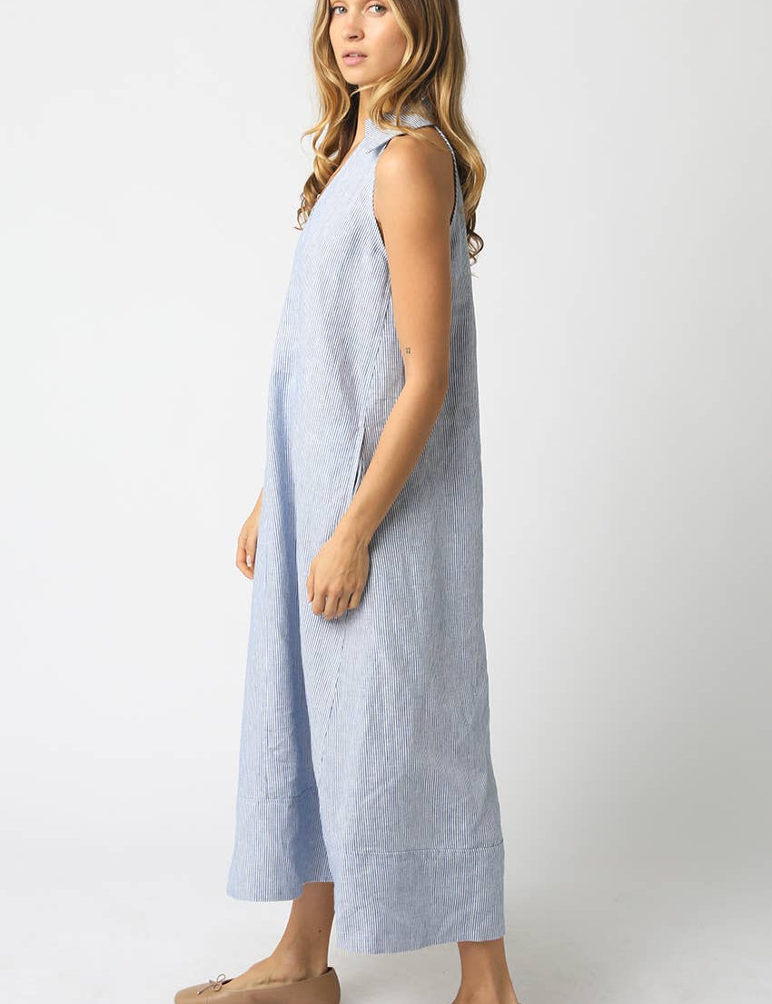 light blue linen maxi dress with v-neckline and side pockets
sleeveless 100% linen dress with relaxed a-line silhouette
coastal-inspired linen maxi dress in soft blue
lightweight linen summer dress with functional pockets
elevated casual linen dress for vacation and everyday wear
vacation dress
rich mom dress
high end linen dress
hamptons vacation dress
east coast vacation dress
flattering linen dress
flowy linen dress
linen dress for brunch
linen dress for baby shower
classy linen dress
old money linen 