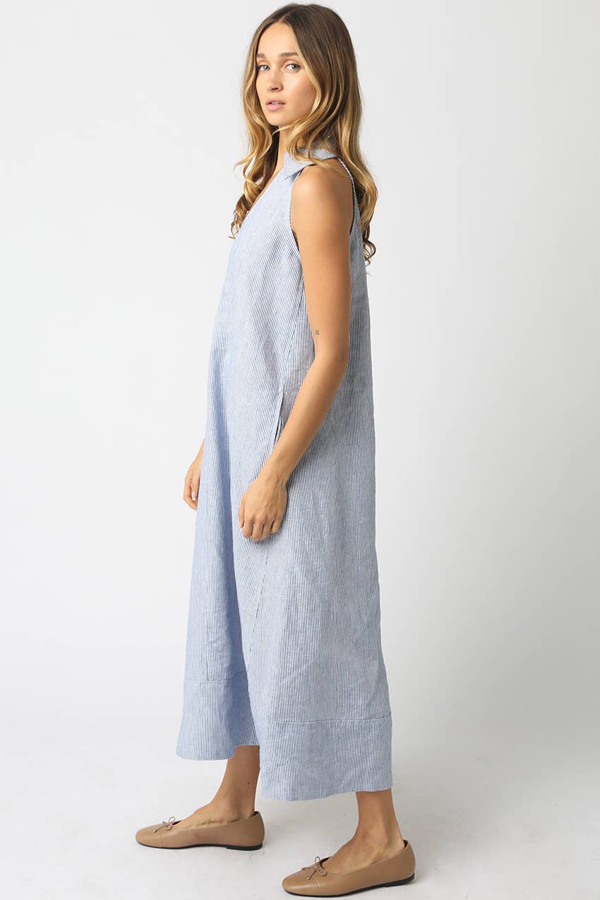 light blue linen maxi dress with v-neckline and side pockets
sleeveless 100% linen dress with relaxed a-line silhouette
coastal-inspired linen maxi dress in soft blue
lightweight linen summer dress with functional pockets
elevated casual linen dress for vacation and everyday wear
vacation dress
rich mom dress
high end linen dress
hamptons vacation dress
east coast vacation dress
flattering linen dress
flowy linen dress
linen dress for brunch
linen dress for baby shower
classy linen dress
old money linen 
