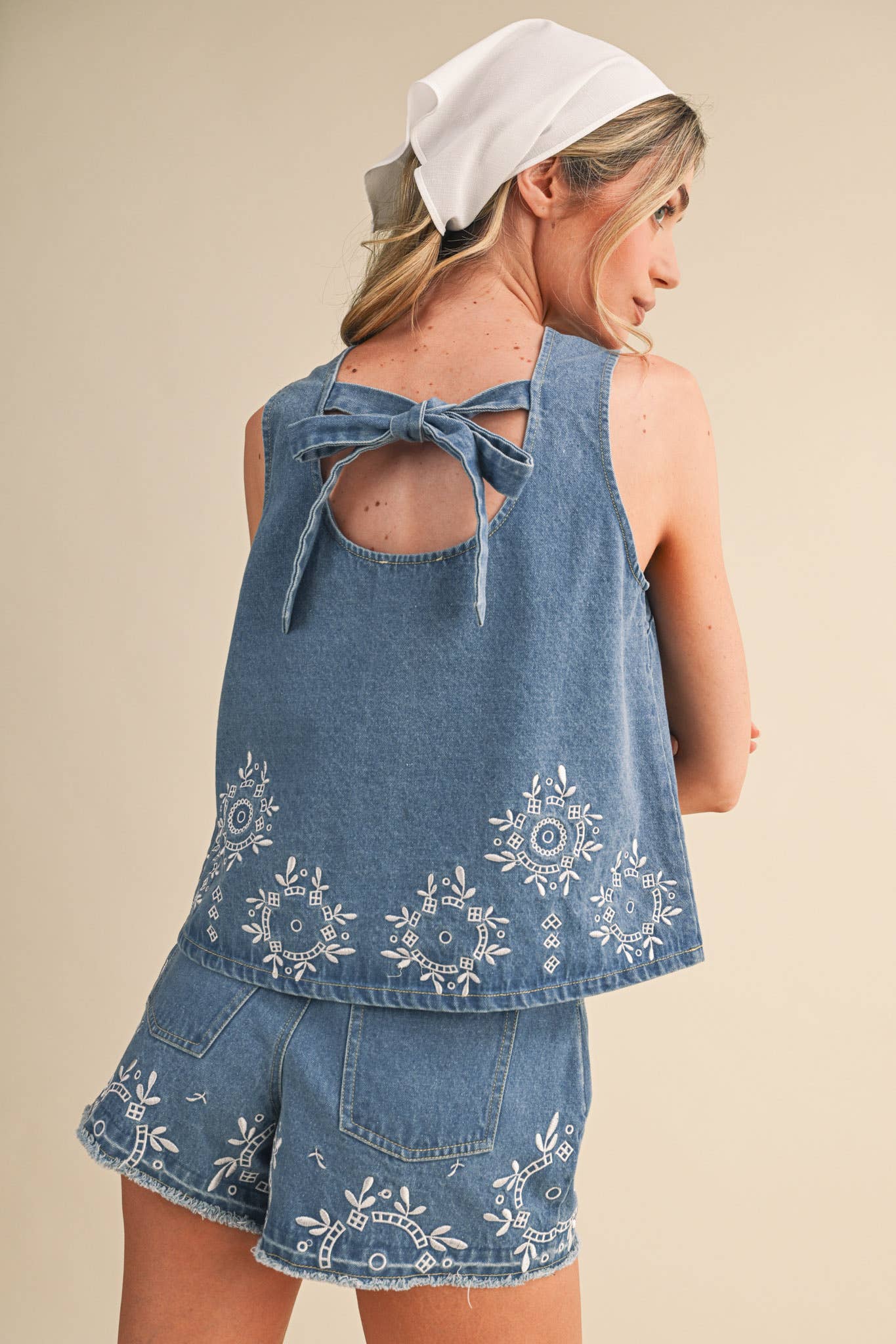 embroidered denim shorts
chambray embroidered shorts
high rise denim shorts
floral embroidered shorts
blue embroidered shorts
matching denim set
embroidered summer shorts
americana summer outfit
boutique denim shorts
lightweight chambray shorts
county fair outfit
southern summer style
women's embroidered shorts
casual summer bottoms
denim festival outfit