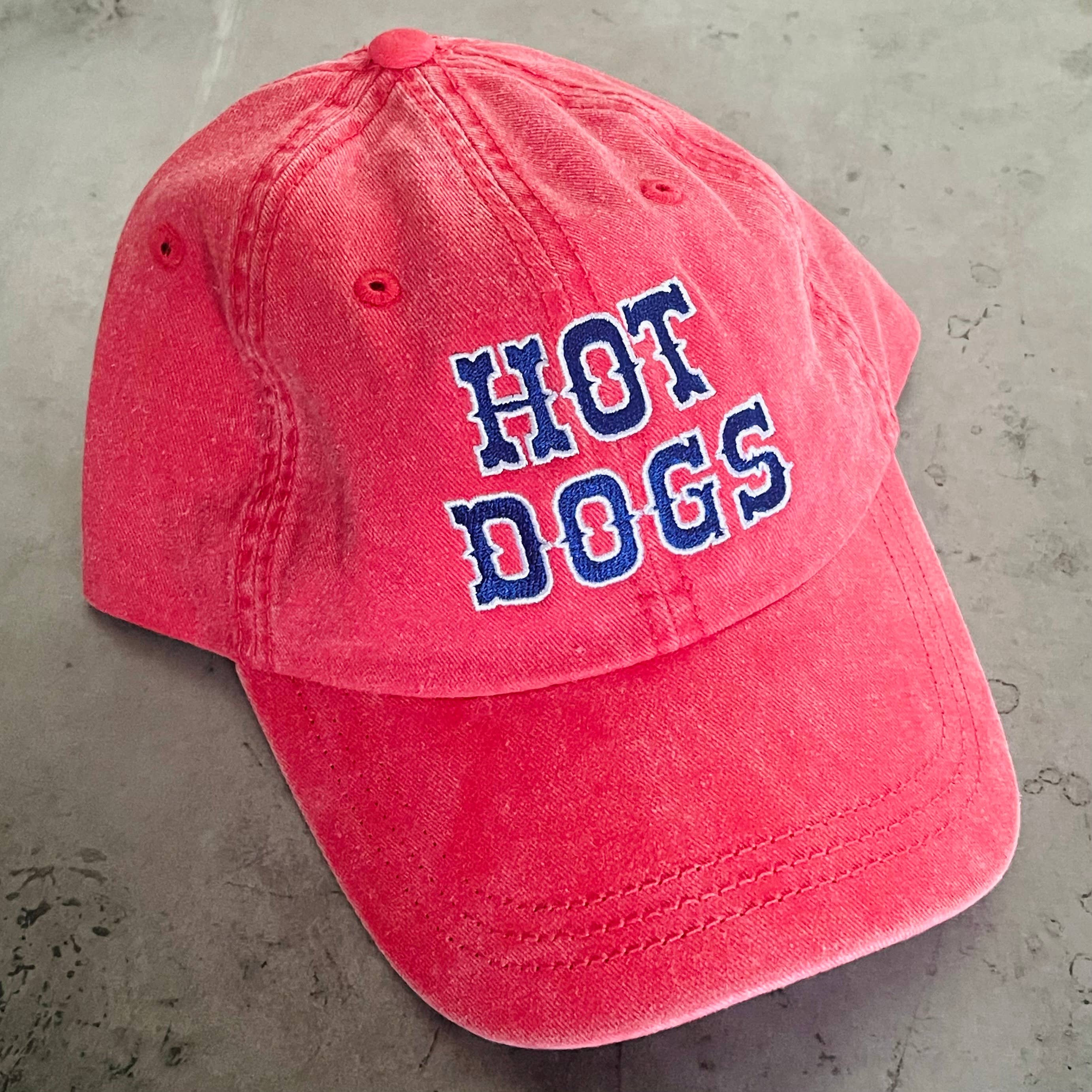 hot dogs hat
hot dogs baseball cap
red dad hat
embroidered baseball cap
americana hat
vintage style baseball cap
funny food hat
summer baseball cap
county fair outfit
baseball game hat
retro embroidered cap
food lover gift
patriotic summer accessory
casual weekend hat
adjustable dad hat
pigment dyed baseball cap
novelty baseball cap
red cotton hat
summer foodie gift
embroidered dad hat